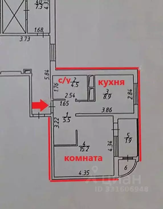 1-к кв. Москва, Москва, Московский г. ул. Лаптева, 8к1 (34.1 м) - Фото 2