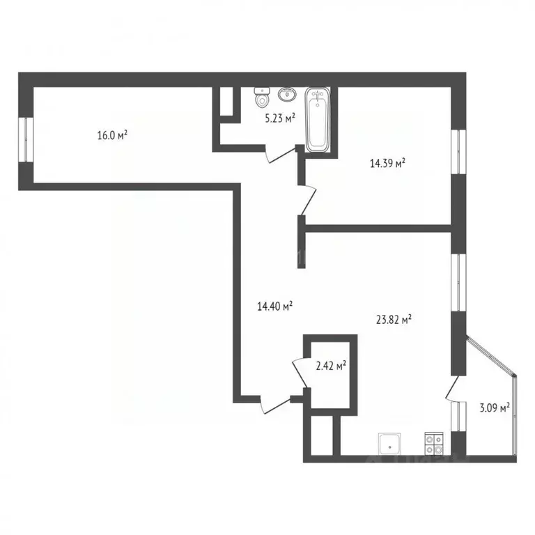 2-к кв. Тюменская область, Тюмень ул. Тимофея Чаркова, 79 (75.0 м) - Фото 1