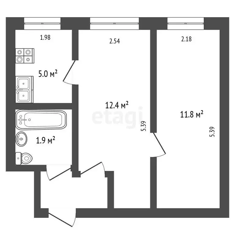 2-комнатная квартира: Кисловодск, Станичная улица, 11 (34.2 м) - Фото 1