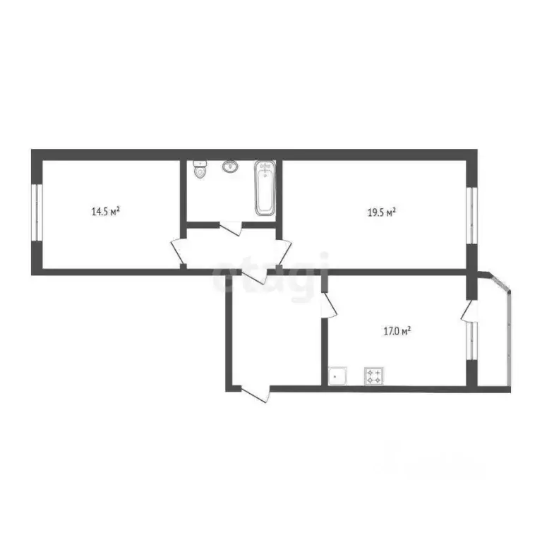 2-к кв. Тюменская область, Тюмень ул. Николая Семенова, 25к1 (66.3 м) - Фото 1