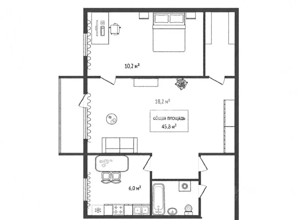 2-к кв. Новосибирская область, Бердск ул. Ленина, 98 (45.8 м) - Фото 2