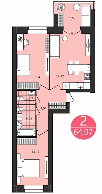 2-комнатная квартира: Ярославль, Клубная улица, 18 (64.07 м) - Фото 1