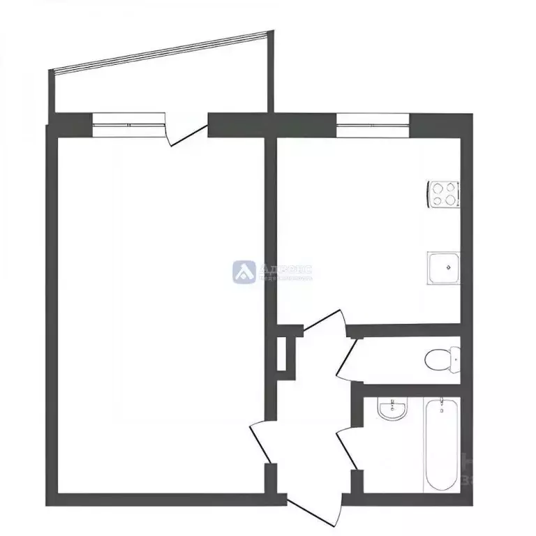 1-к кв. Тюменская область, Тюмень Заречный проезд, 4 (34.0 м) - Фото 2