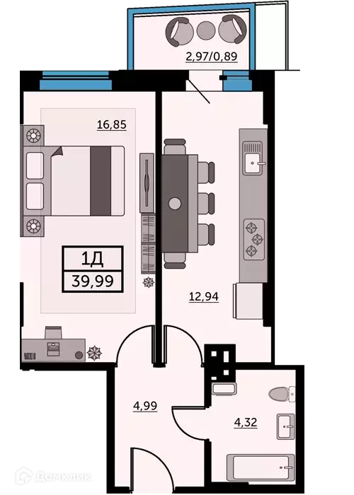 Продаётся 1-к квартира, 40.17 м - Фото 0
