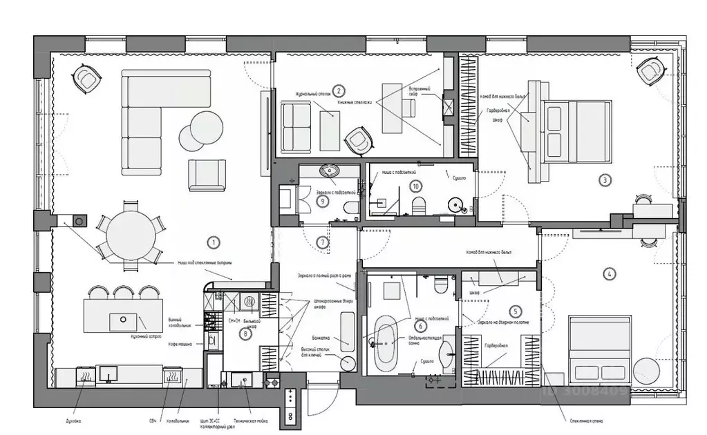 4-к кв. Санкт-Петербург наб. Мартынова, 62Е (190.0 м) - Фото 2