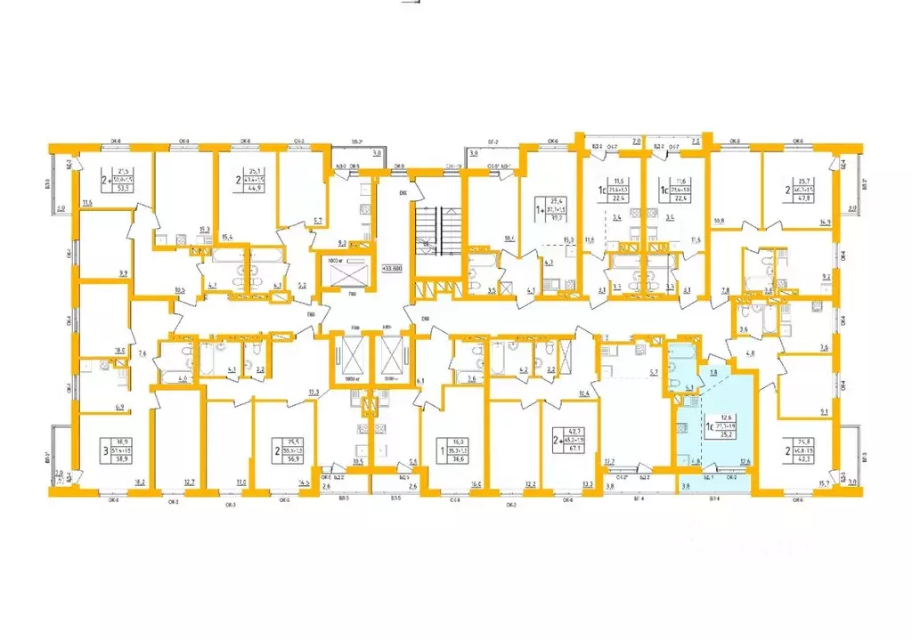 Студия Башкортостан, Уфа Инорс-4Б мкр, Акварель жилой комплекс (25.2 ... - Фото 2