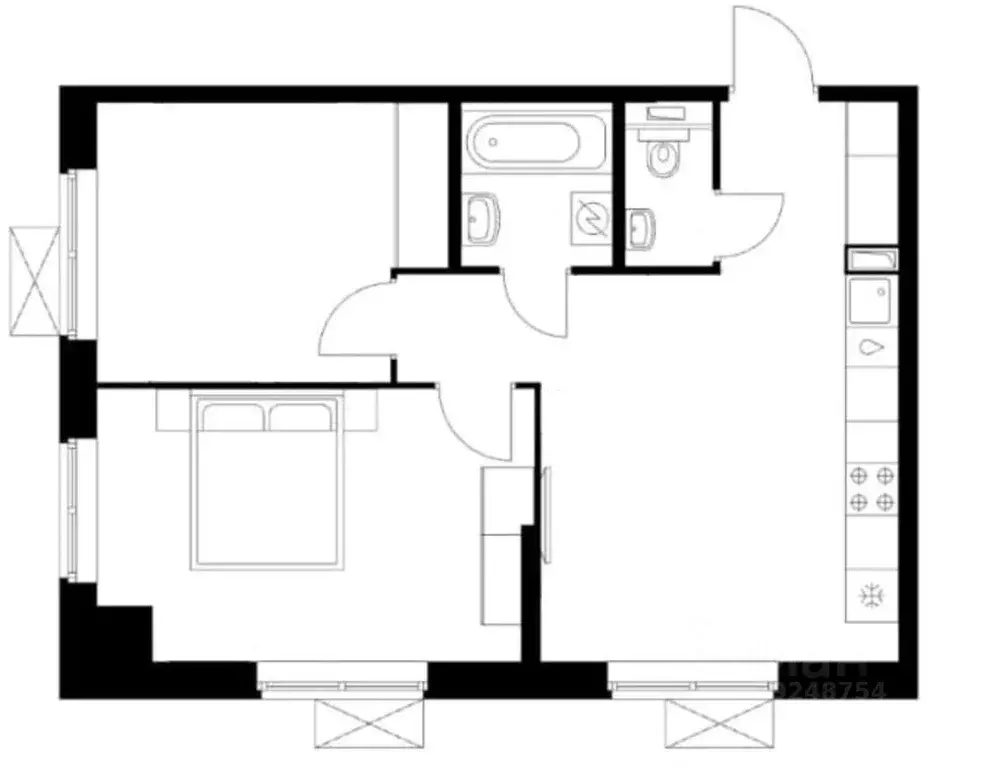 2-к кв. Москва ул. Сокольнический Вал, 1 (52.0 м) - Фото 2