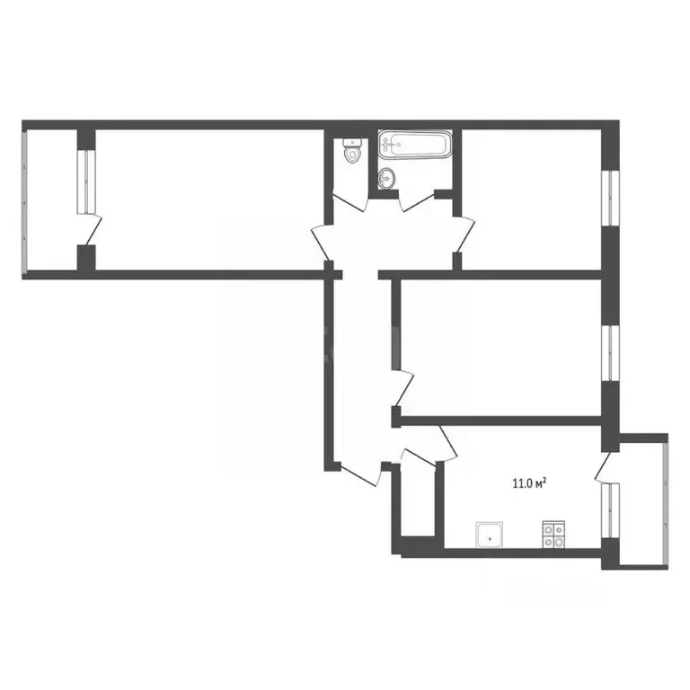 3-к кв. Ростовская область, Ростов-на-Дону просп. Королева, 23д (98.0 ... - Фото 1