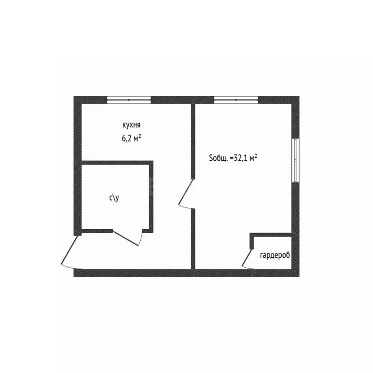 1-к кв. Брянская область, Брянск Литейная ул., 40 (32.1 м) - Фото 1