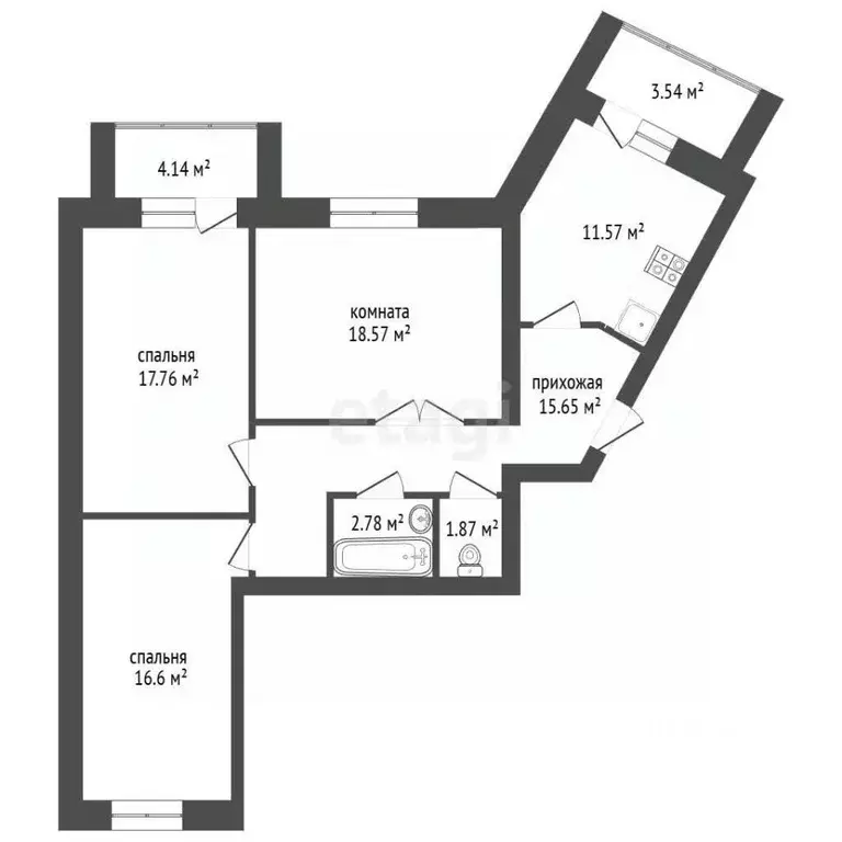 3-к кв. Марий Эл, Йошкар-Ола просп. Воскресенский, 1А (92.0 м) - Фото 1