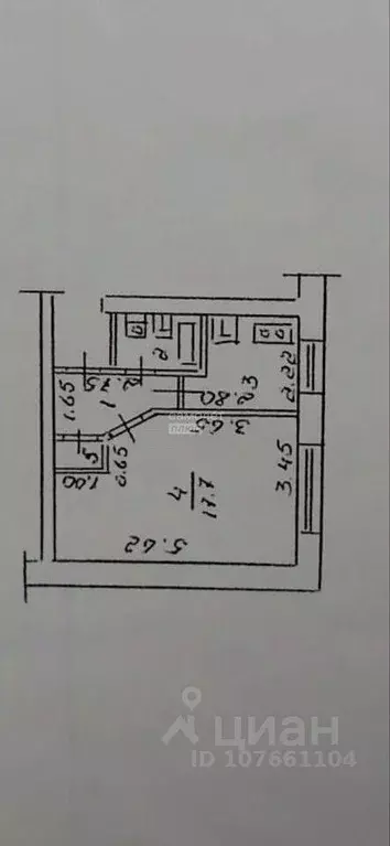 1-к кв. Липецкая область, Липецк ул. Жуковского, 24 (29.5 м) - Фото 2