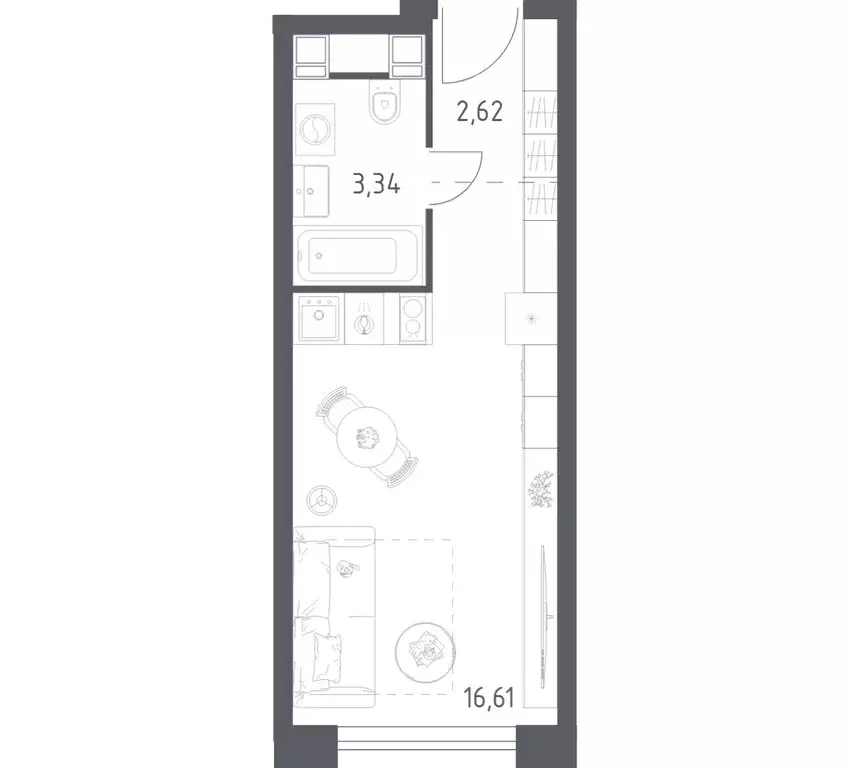 Квартира-студия: Москва, Пятницкое шоссе, 56Б (22.57 м) - Фото 1