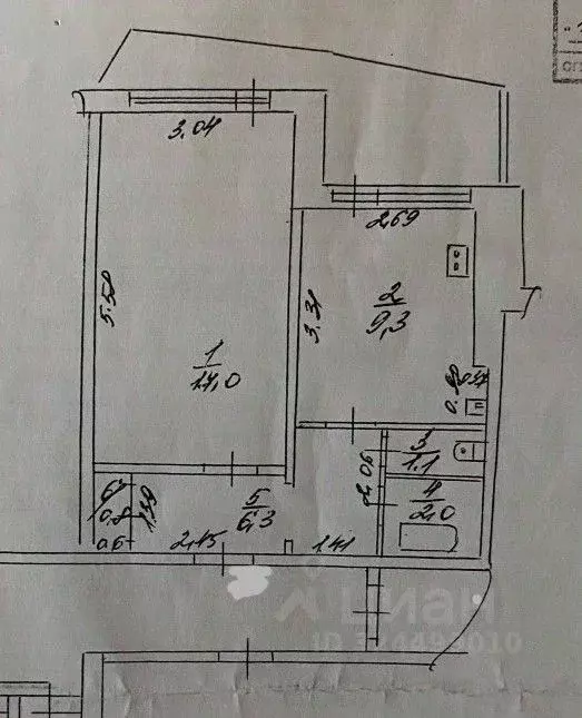 1-к кв. Самарская область, Новокуйбышевск ул. Дзержинского, 49Б (36.5 ... - Фото 2