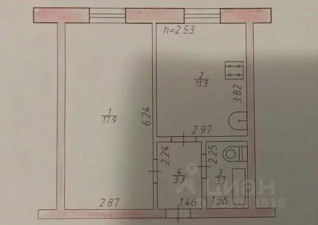 1-к кв. Калужская область, Дзержинский район, Товарково городское ... - Фото 2