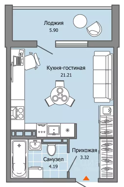 Студия Ульяновская область, Ульяновск Город Новаторов жилой комплекс, ... - Фото 0