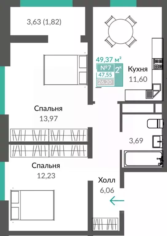 2-к кв. Крым, Симферополь Крымская роза мкр, Шалфей жилой комплекс ... - Фото 0