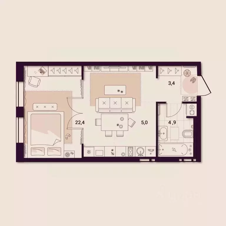 1-к кв. Приморский край, Артем ул. Куйбышева, 11А (35.76 м) - Фото 1