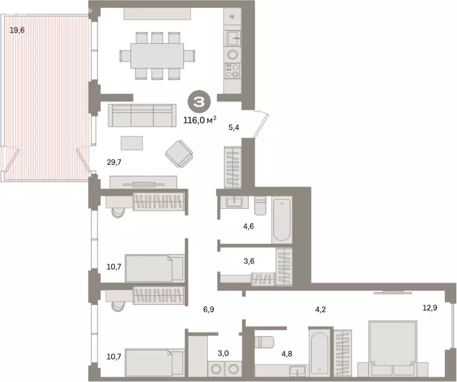 3-комнатная квартира: Екатеринбург, жилой район Сортировочный, ... - Фото 1