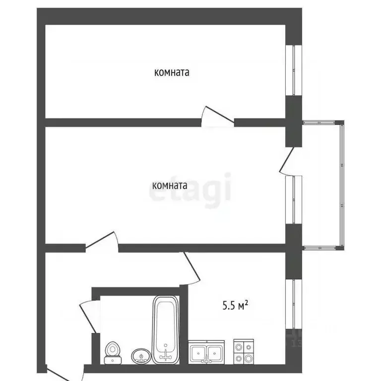2-к кв. Ярославская область, Рыбинск бул. Победы, 34 (44.6 м) - Фото 2