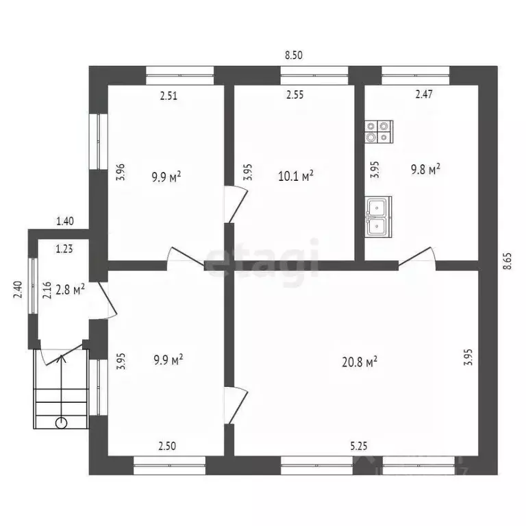 Дом в Севастополь с. Павловка, ул. Родниковская, 44 (70 м) - Фото 1