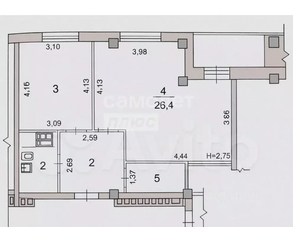 2-к кв. Волгоградская область, Волгоград Козловская ул., 37 (53.3 м) - Фото 2