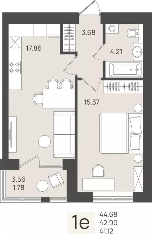 Квартира-студия: Калининградская область, Пионерский (42.9 м) - Фото 1