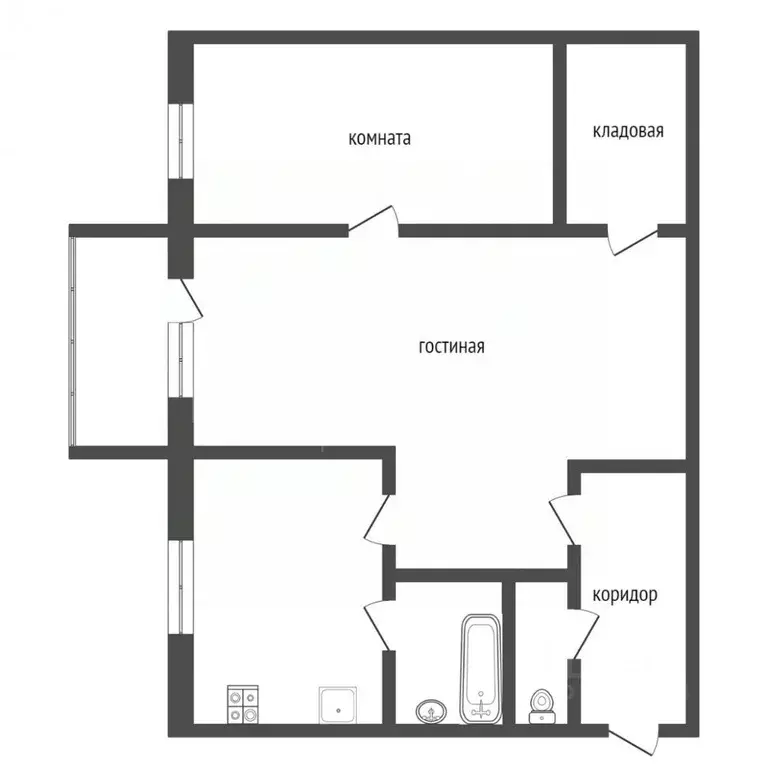 2-к кв. Тюменская область, Тюмень ул. Мельникайте, 96 (45.0 м) - Фото 2