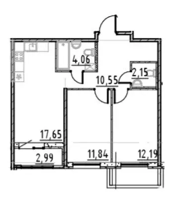 2-комнатная квартира: Новосаратовка, улица Первых, 4к2 (57.5 м) - Фото 0