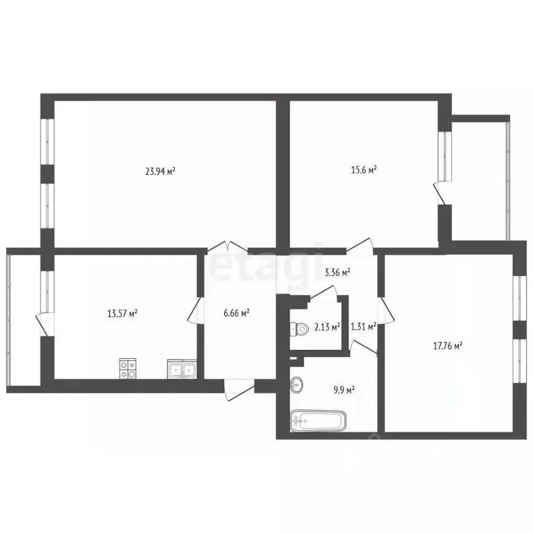 3-к кв. Ярославская область, Ярославль ул. Батова, 3к3 (89.7 м) - Фото 2