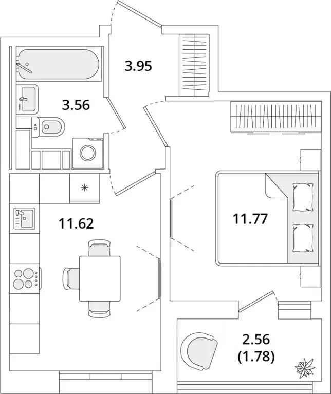 1-к кв. Санкт-Петербург Кубинская ул., 82к3с1 (33.0 м) - Фото 0