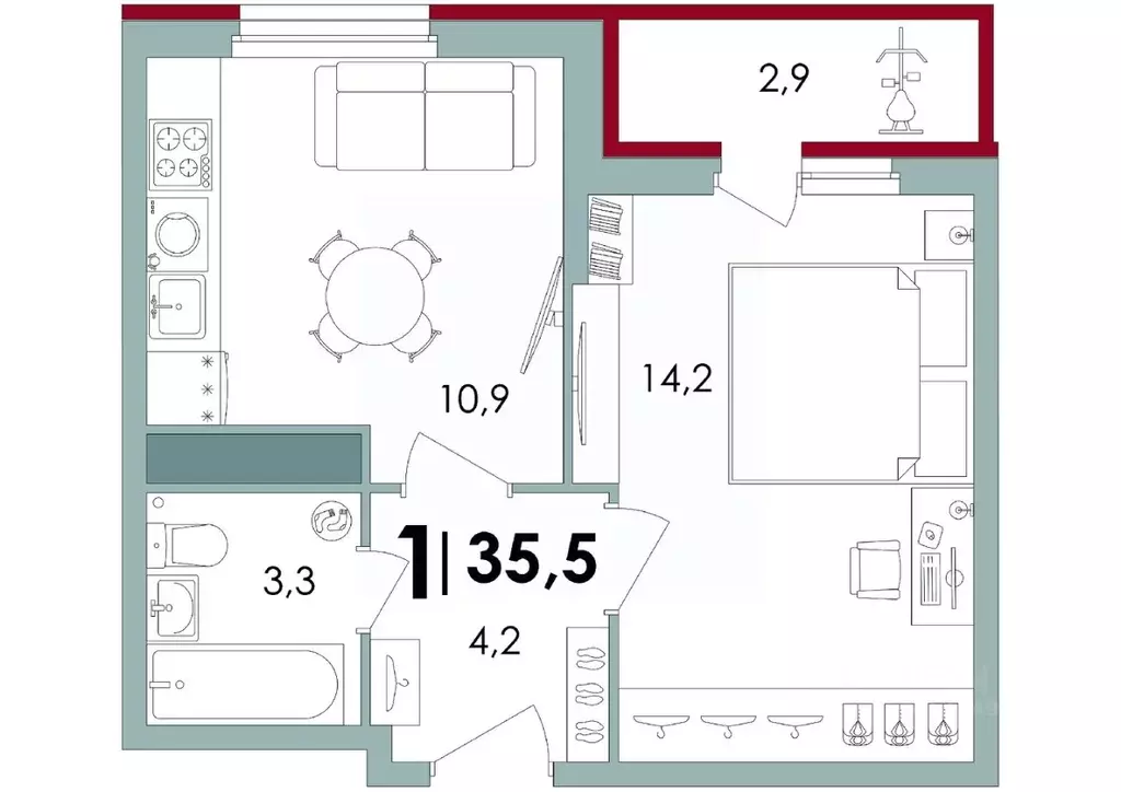 1-к кв. Тверская область, Калининский муниципальный округ, д. Батино  ... - Фото 1