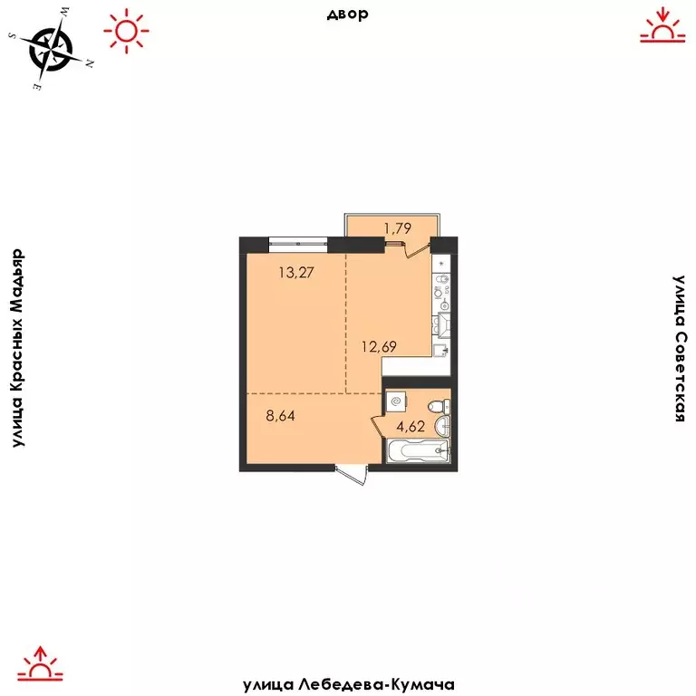1-к кв. Иркутская область, Иркутск Советская ул., 31/2 (41.01 м) - Фото 1