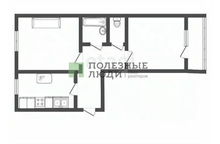2-к кв. Амурская область, Благовещенск ул. Островского, 236 (48.1 м) - Фото 2