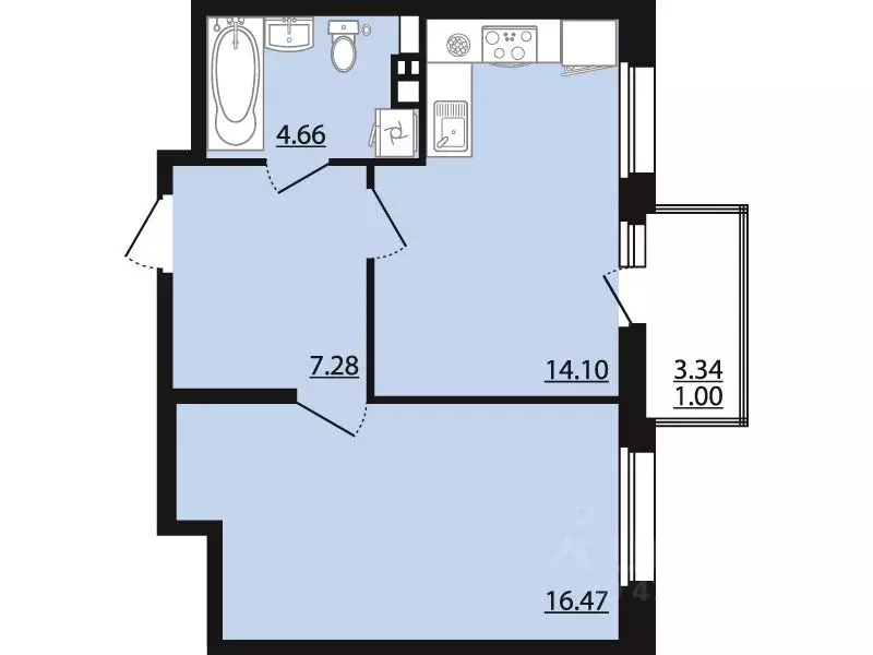 1-к кв. Воронежская область, Рамонский район, Яменское с/пос, пос. ... - Фото 1