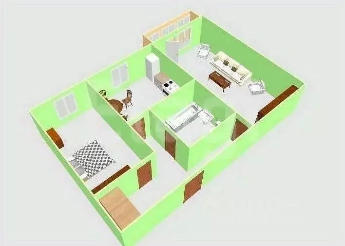 2-к кв. Сахалинская область, Южно-Сахалинск Комсомольская ул., 188 ... - Фото 2