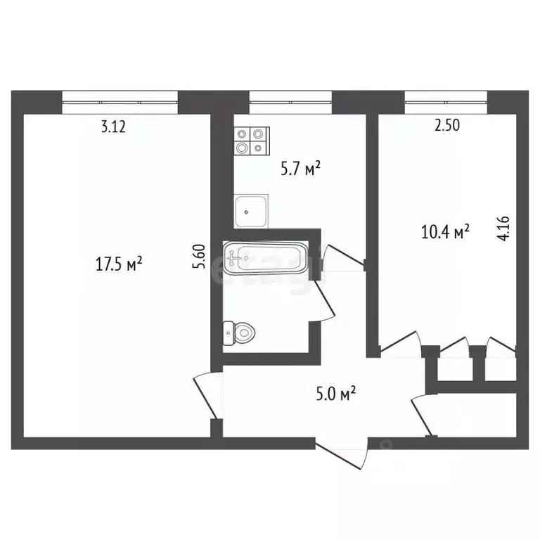 2-к кв. Камчатский край, Петропавловск-Камчатский ул. Чубарова, 5/1 ... - Фото 1