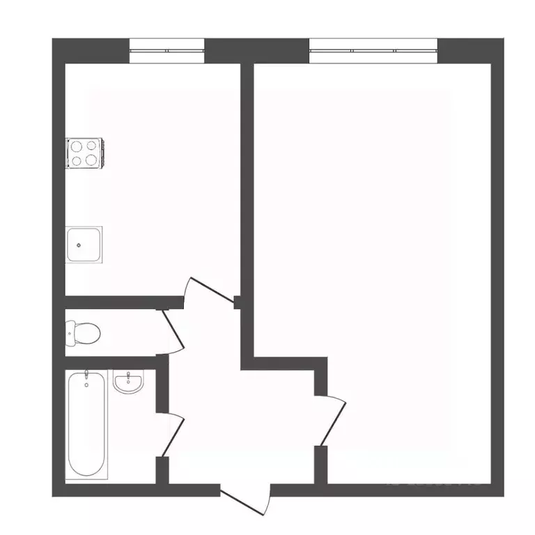 1-к кв. Тюменская область, Тюмень 6-й мкр, ул. Валерии Гнаровской, 10 ... - Фото 1