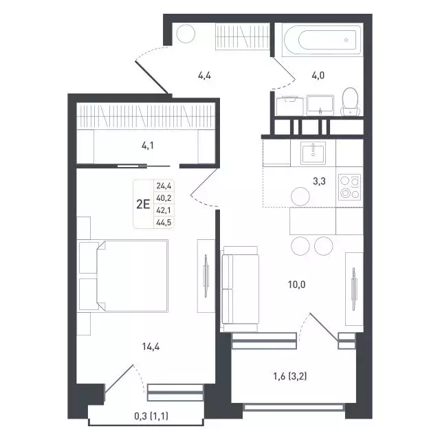 Квартира-студия: Московская область, городской округ Подольск, деревня ... - Фото 1