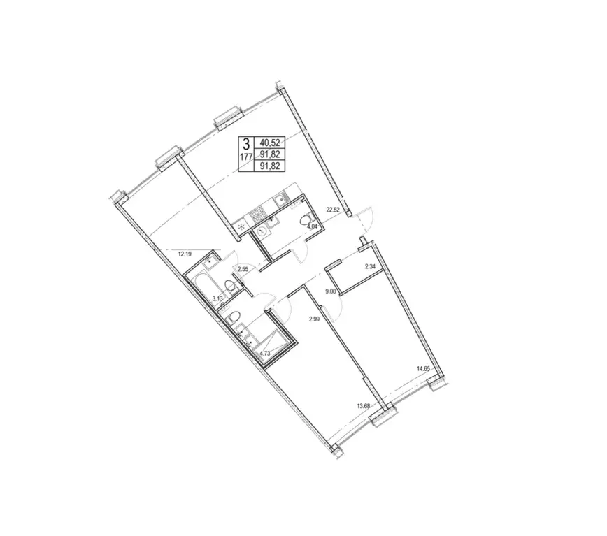 Продаётся 3-к квартира, 91.82 м - Фото 0