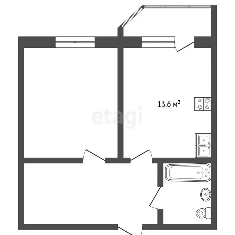 1-комнатная квартира: Раменское, Крымская улица, 7 (41.6 м) - Фото 1