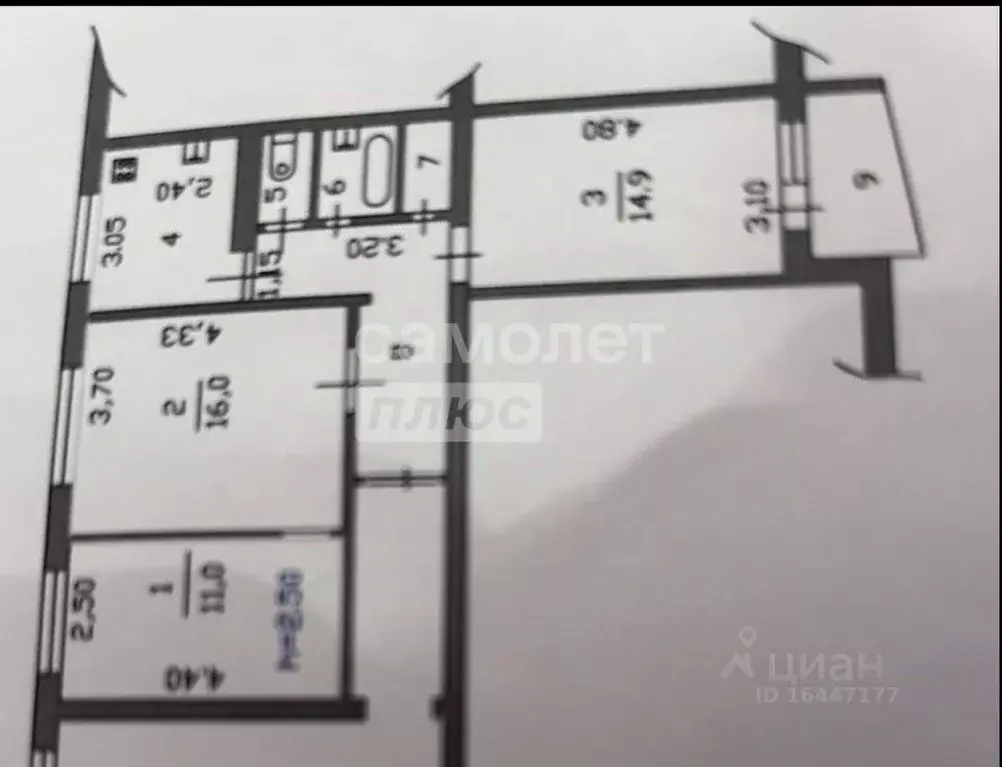 3-к кв. Пензенская область, Пенза просп. Строителей, 86 (62.7 м) - Фото 2