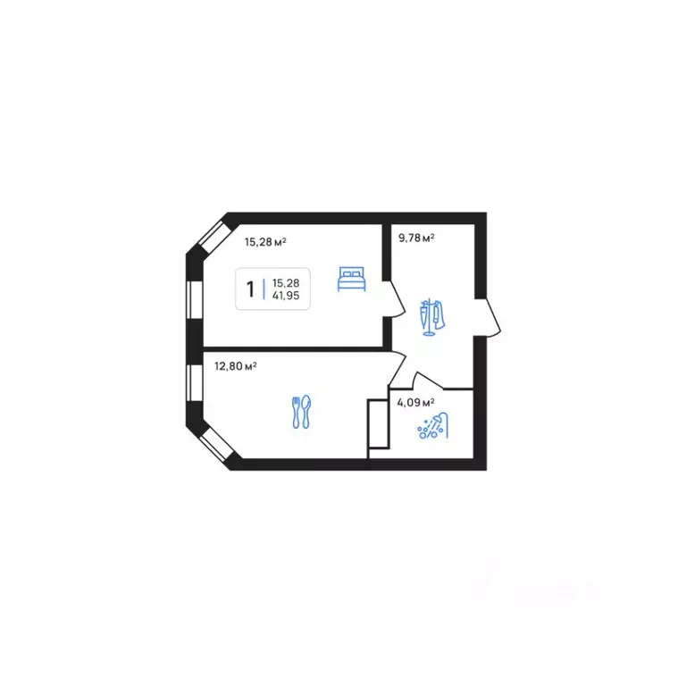 1-к кв. Липецкая область, Липецк Авторский жилрайон,  (41.95 м) - Фото 1