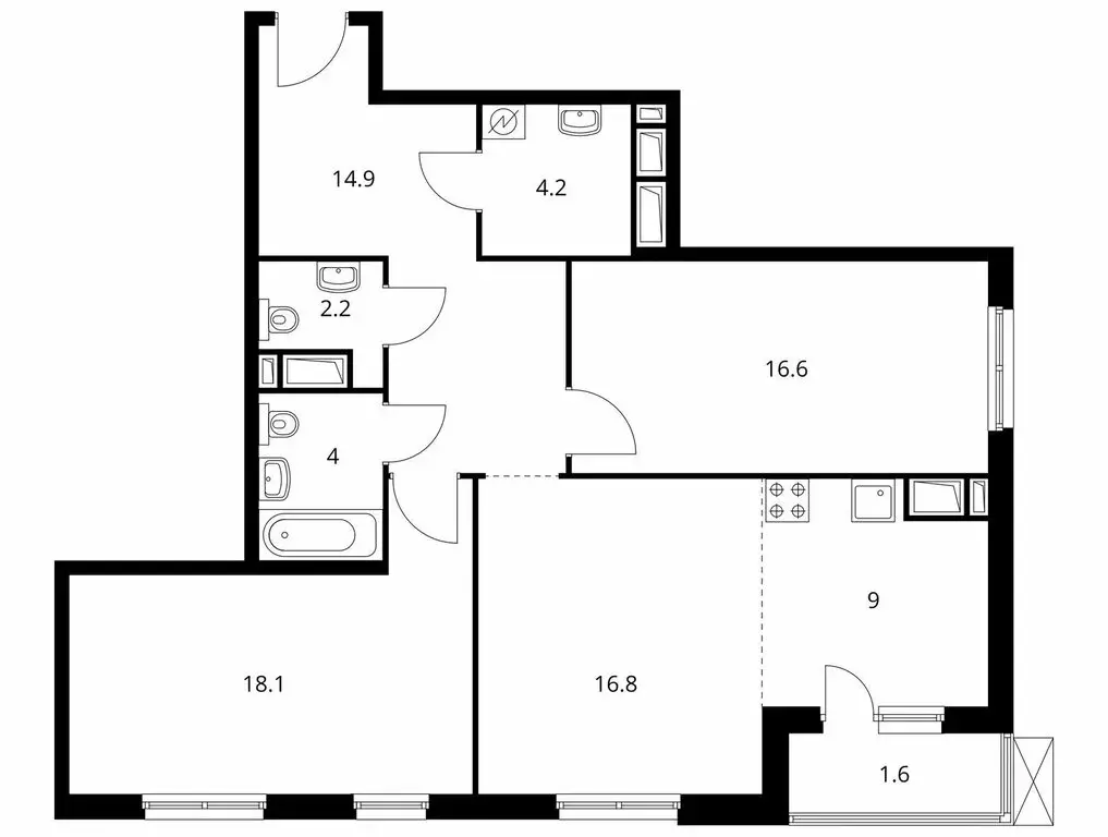 3-комнатная квартира: Москва, Муравская улица, 44к3 (87.4 м) - Фото 1