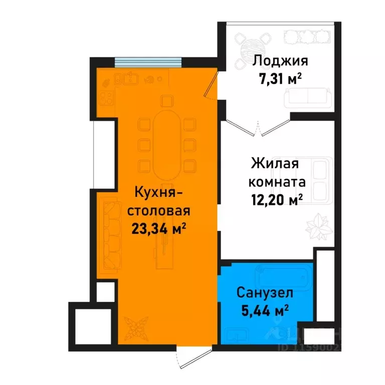 1-к кв. Крым, Черноморское пгт ул. Евпаторийская (49.07 м) - Фото 0