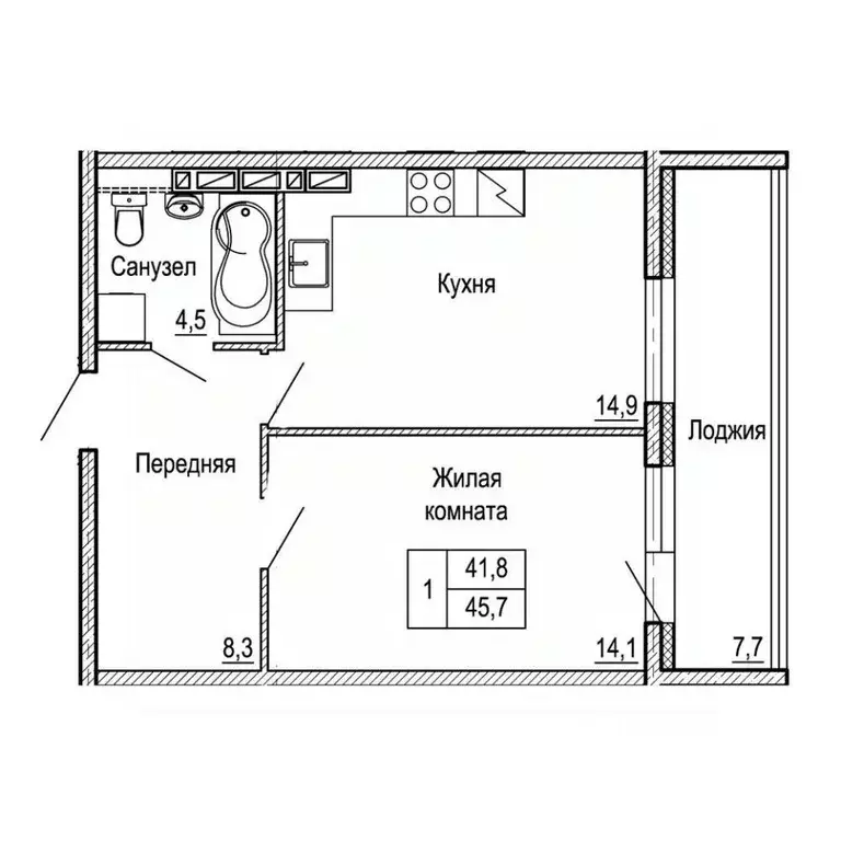 1-к кв. Приморский край, Владивосток На Черняховского жилой квартал,  ... - Фото 1