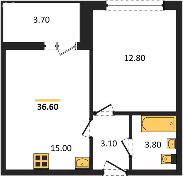 1-комнатная квартира: Воронеж, проспект Труда, 93к4 (36.5 м) - Фото 1