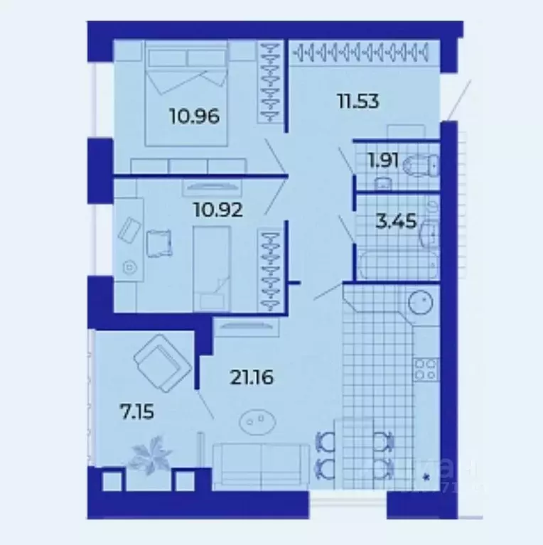 2-к кв. Брянская область, Брянск ул. Ильи Иванова, 5 (67.08 м) - Фото 0