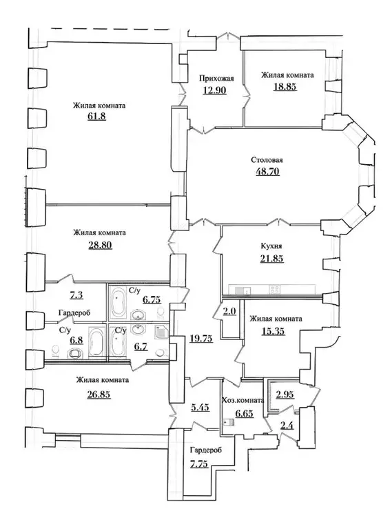 6-к кв. Санкт-Петербург Захарьевская ул., 41 (305.0 м) - Фото 1