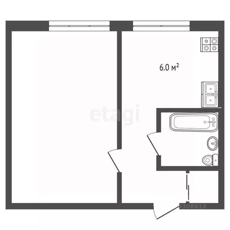 1-к кв. Омская область, Омск Городок Нефтяников мкр, ул. 22 Апреля, ... - Фото 1