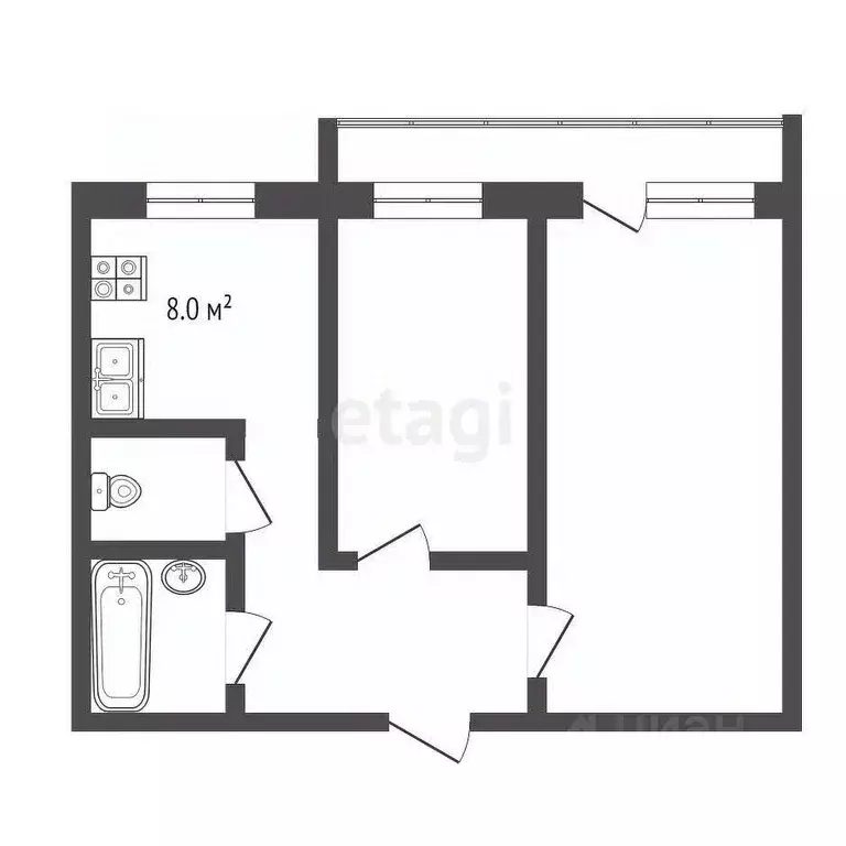 2-к кв. Московская область, Воскресенск Рабочая ул., 110 (47.6 м) - Фото 1